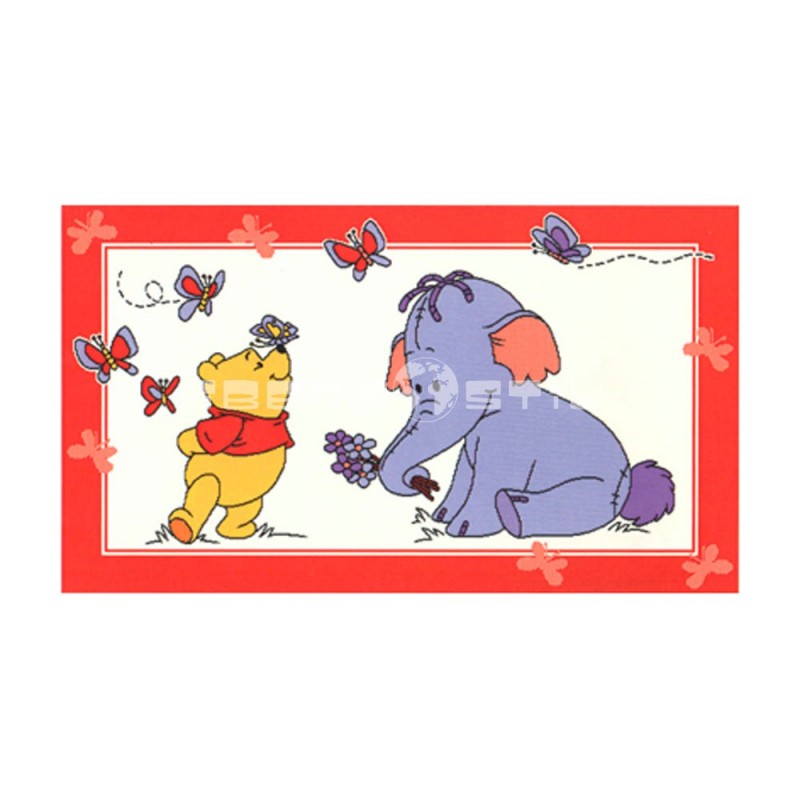 Alfombra Disney Elefante y Winnie 0.6x1 Blanco con SOPORTE ANTIDESLIZANTE