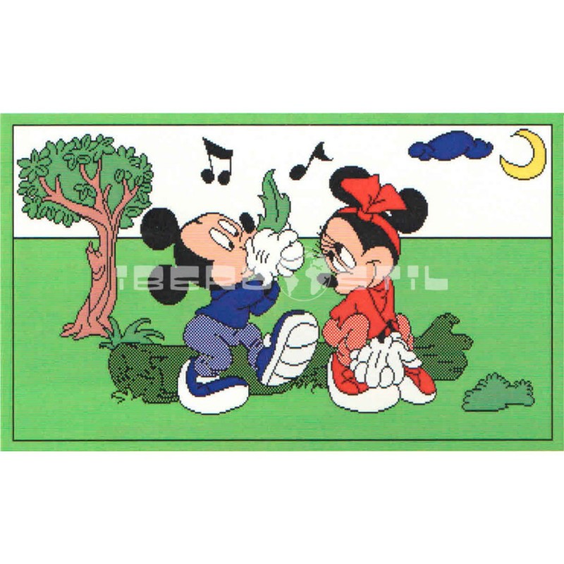 Alfombra Disney Mickey y Minnie 0.6x1 Verde con SOPORTE ANTIDESLIZANTE