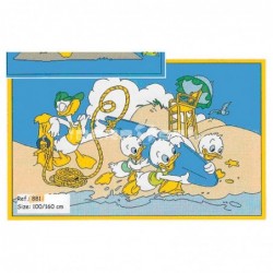 Alfombra Disney Donald en la playa 1x1.60 Beige con SOPORTE ANTIDESLIZANTE