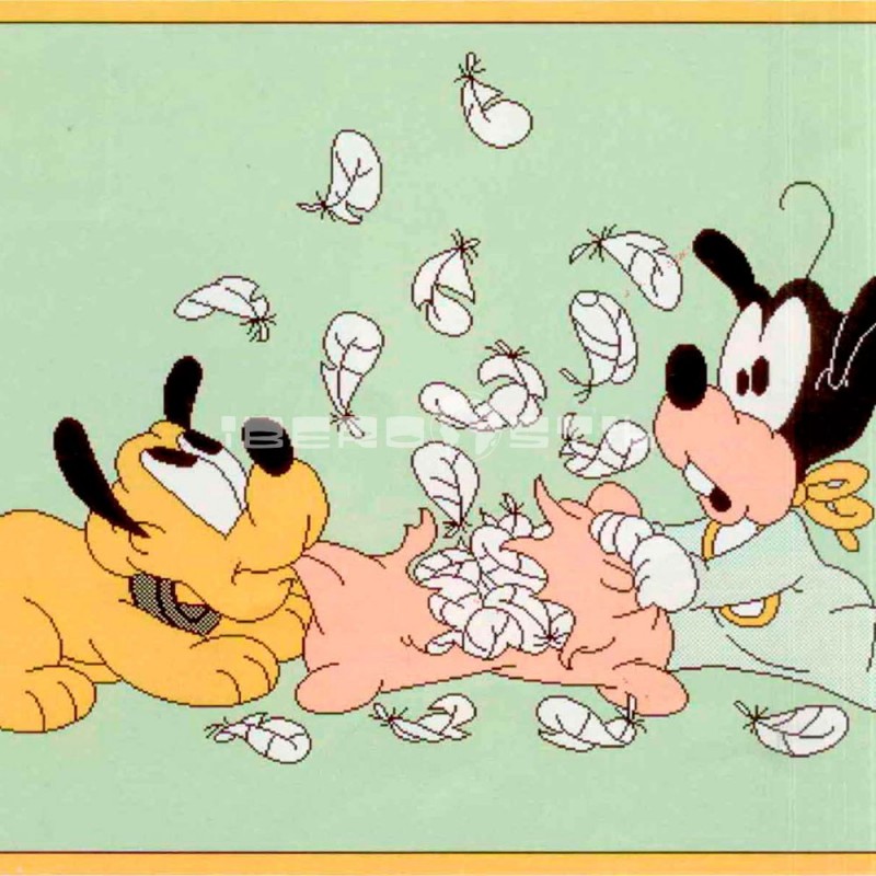 Alfombra Disney Pluto y Goofy 1x1.60 Verde con SOPORTE ANTIDESLIZANTE